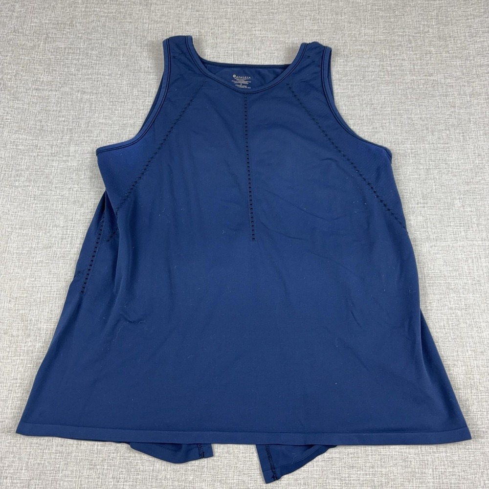 Athleta‎ Tank Top Womens Large Blue Tagless Back Vent Lightweight Athletic Yoga
